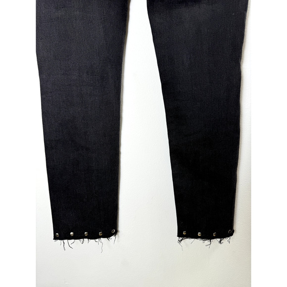 Paige Modal Blend Metal Studded Punk Rock Gothic Split Ankle Hoxton Skinny Jeans - Picture 6 of 8